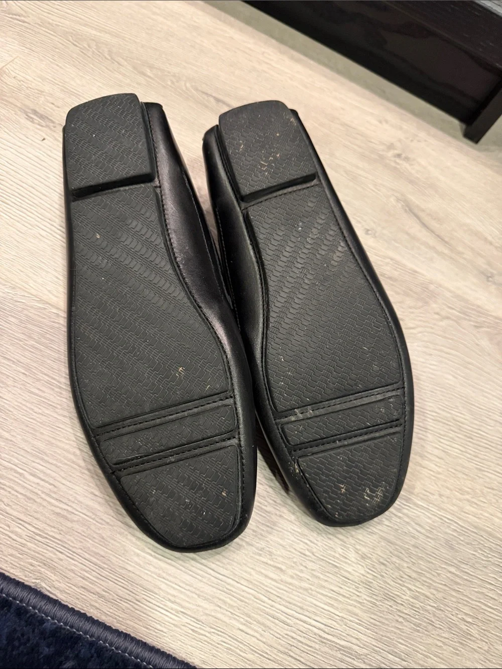 Franco Fortini Black Leather Penny Loafers